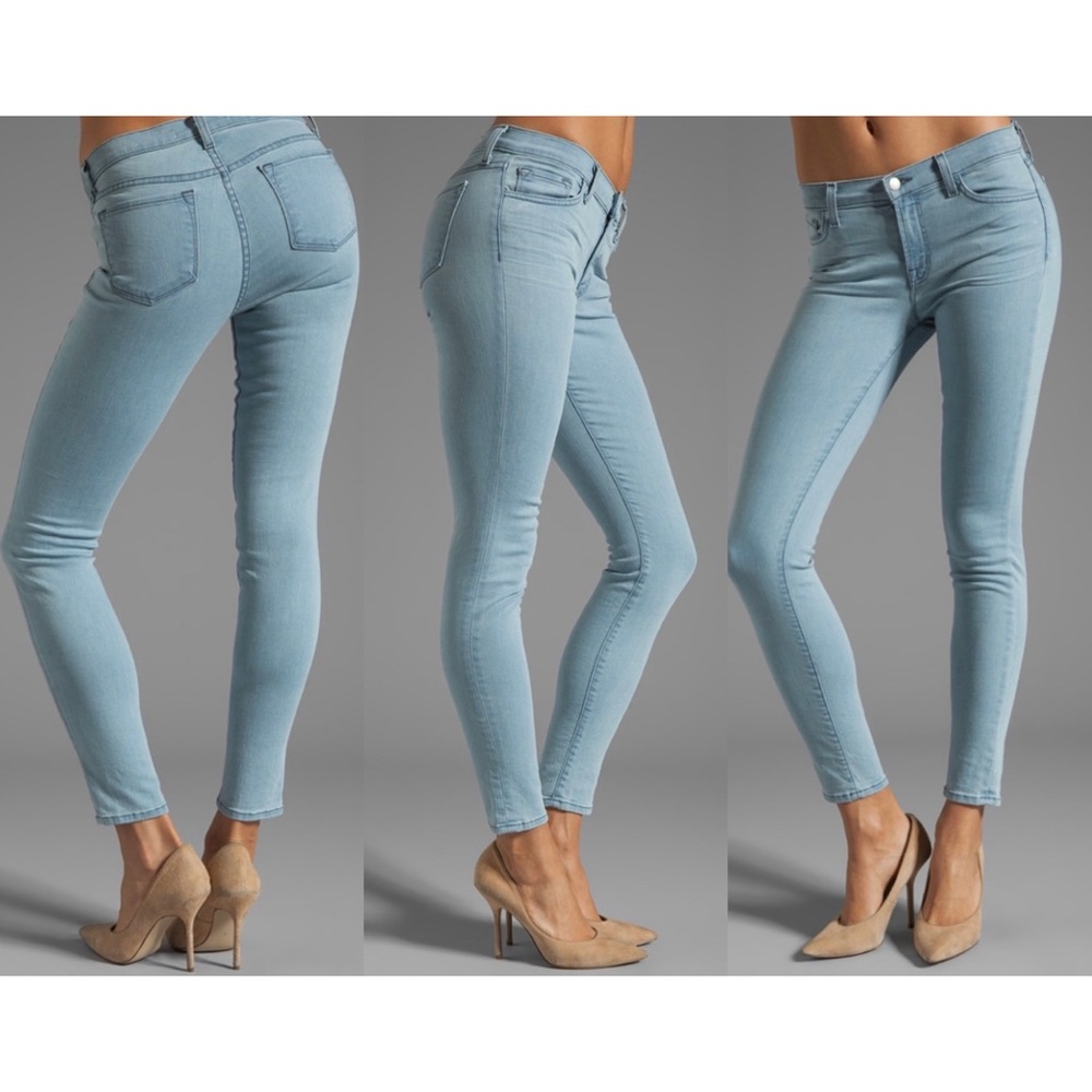 J Brand Mid Rise Skinny Jeans in Beautiful Blue